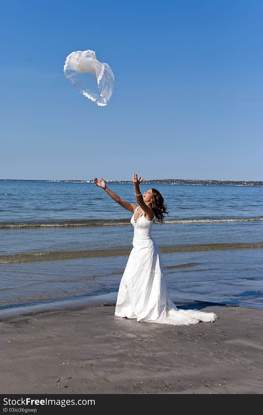 Bride Throwing The Veil