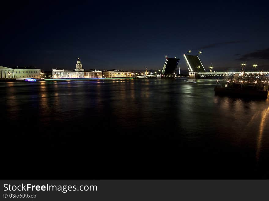 Main bridge - saint petersburg long exposure by night