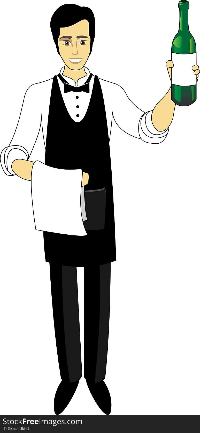 Waiter With A Bottle Of Wine