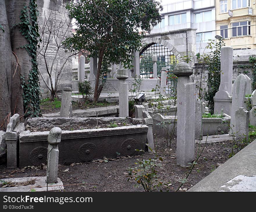 Old Cemetery In Istanbul City