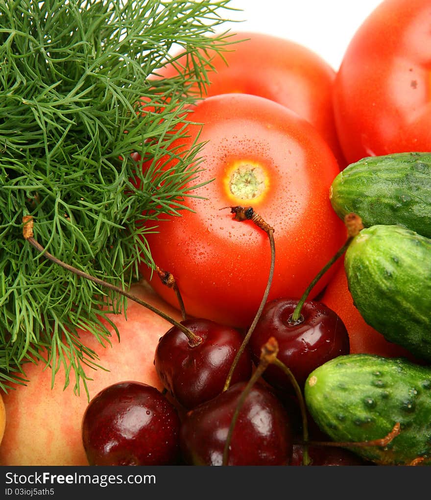 Ripe vegetables and fruit