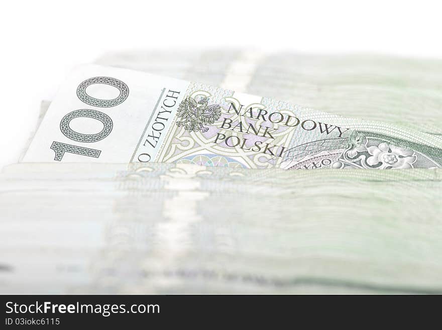 Polish currency - money PLN on white background. Polish currency - money PLN on white background