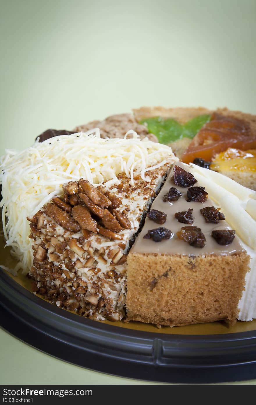 Mixed cake with nut dried fruit and cheese