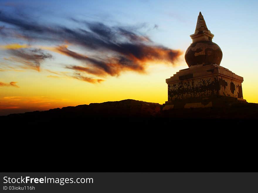 Ancient city in the desert in west of China