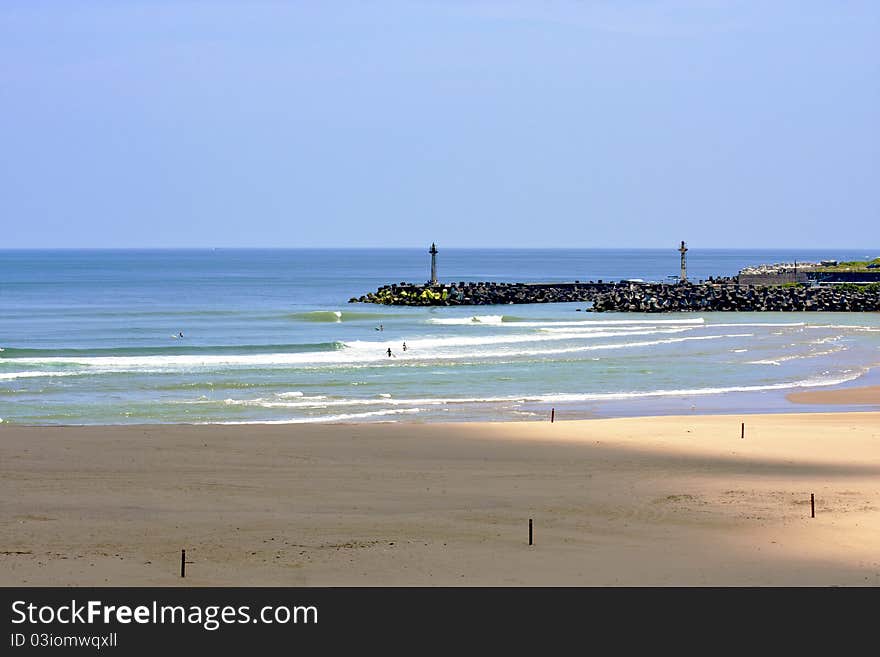 Tropical heaven beach with lighthouse in Taiwan. Tropical heaven beach with lighthouse in Taiwan