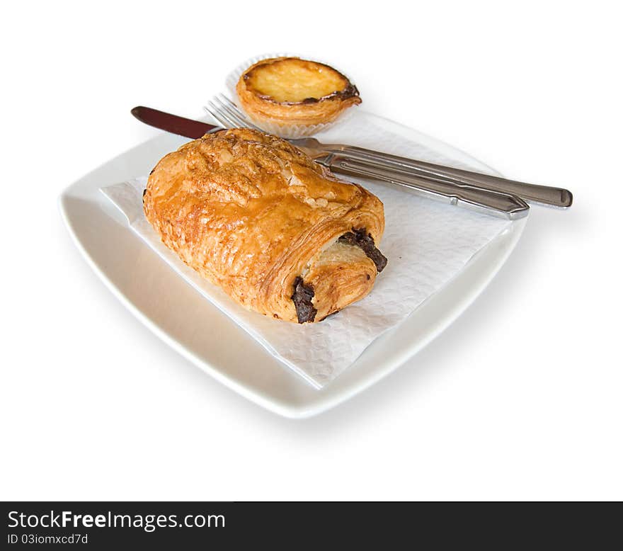 Pain au Chocolat and Pastel de Nata