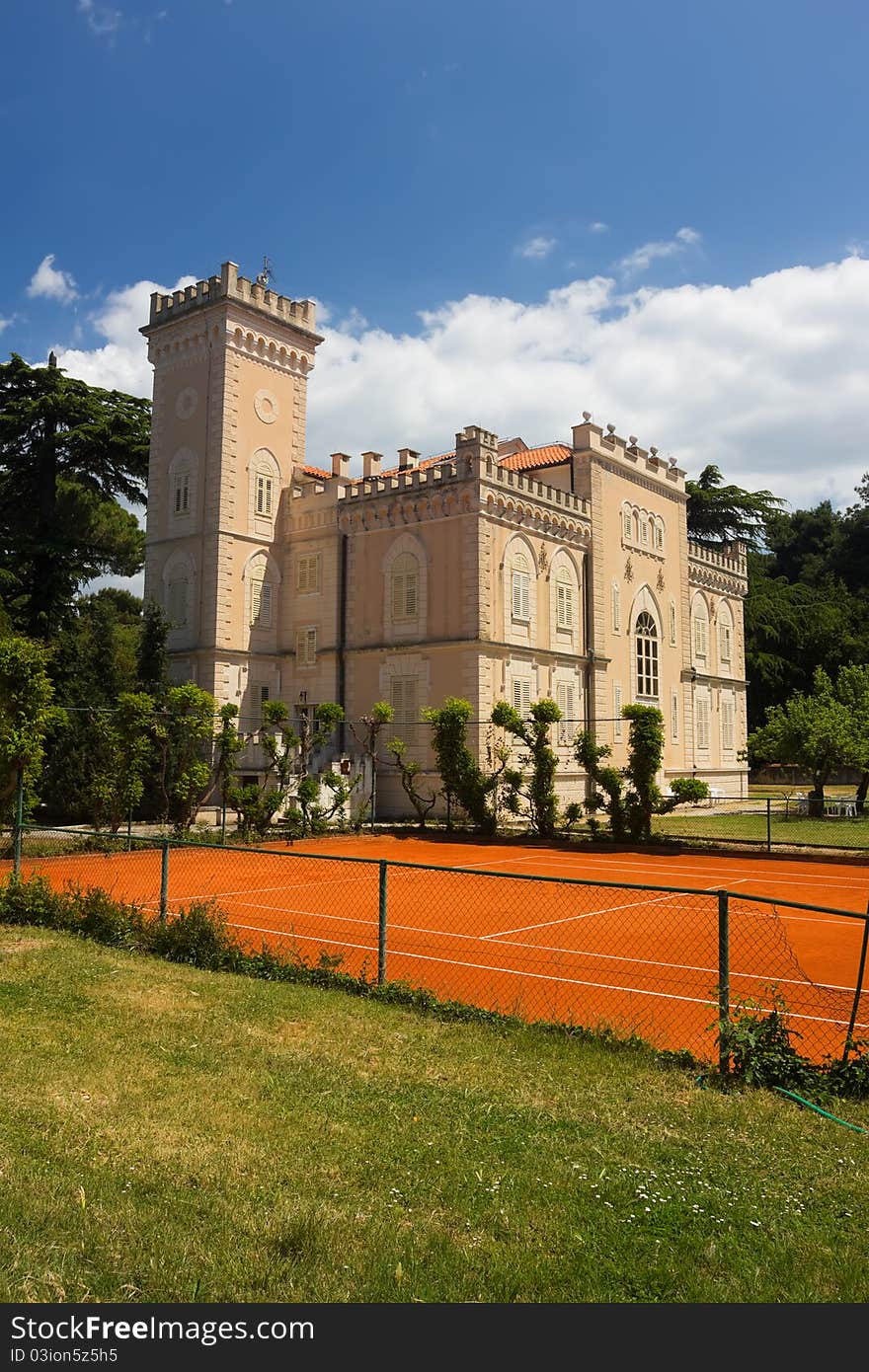 View of villa in Porec, Croatia