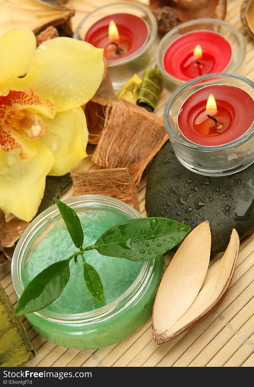 Flowers and candles