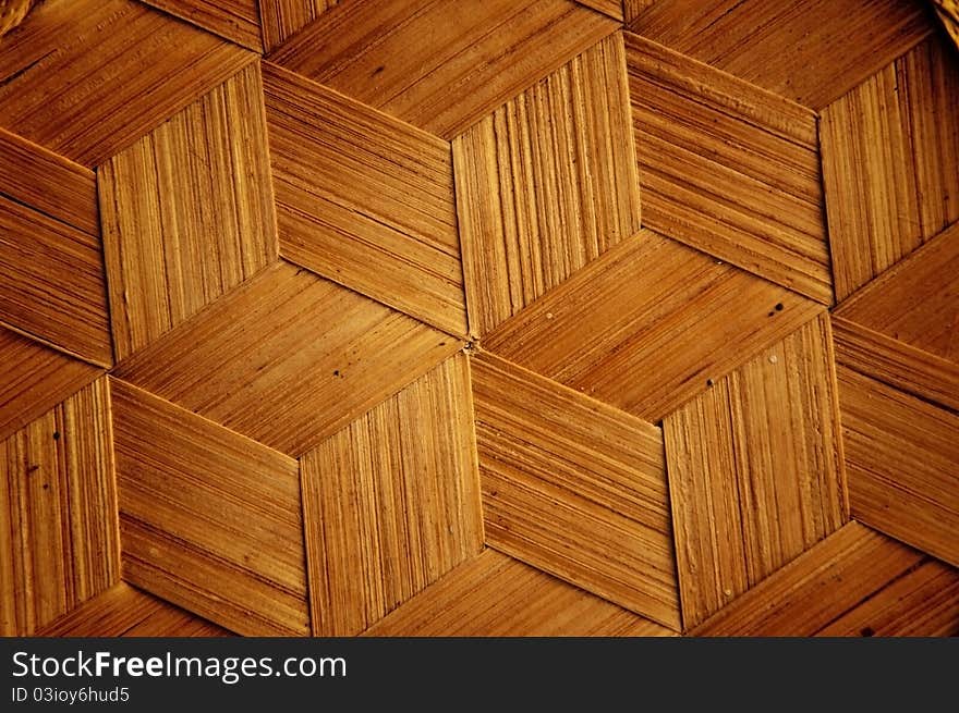 Bamboo wooden texture hexagon shape style