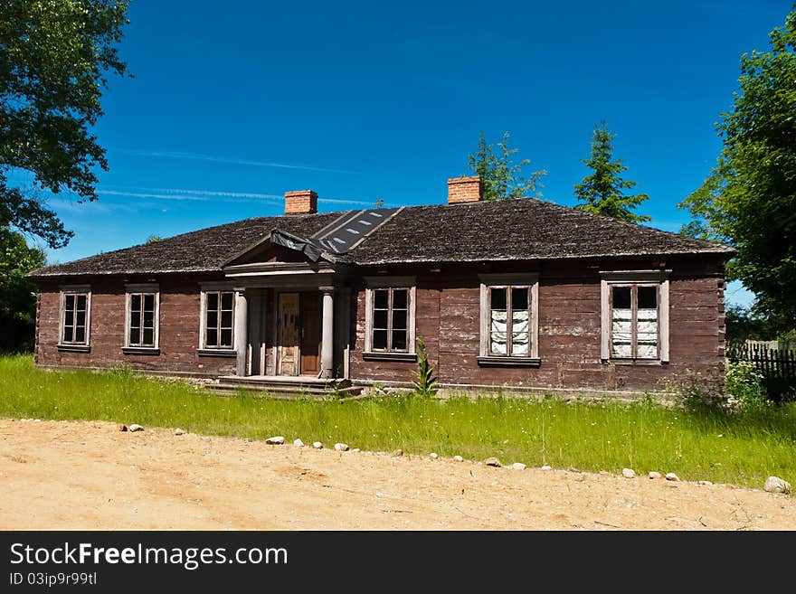 Wooden Hut in Village