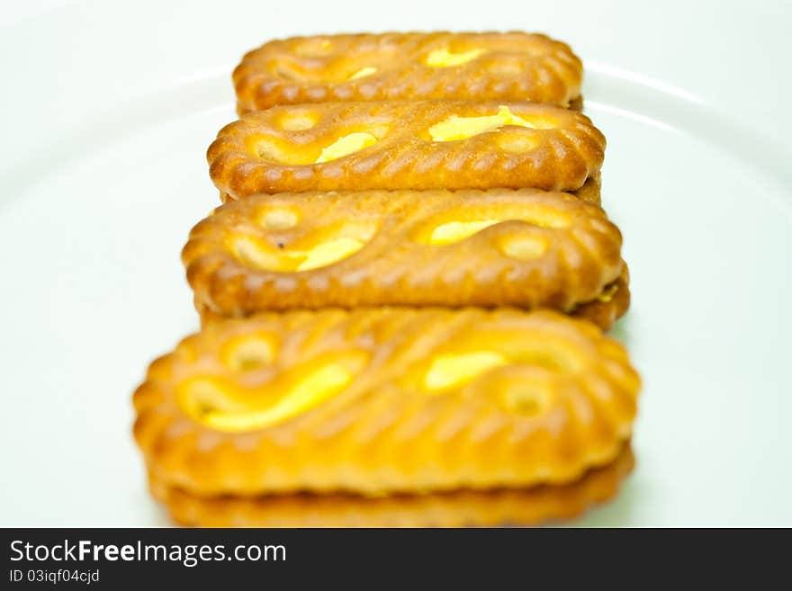 Butter Cookie Isolated On White Background