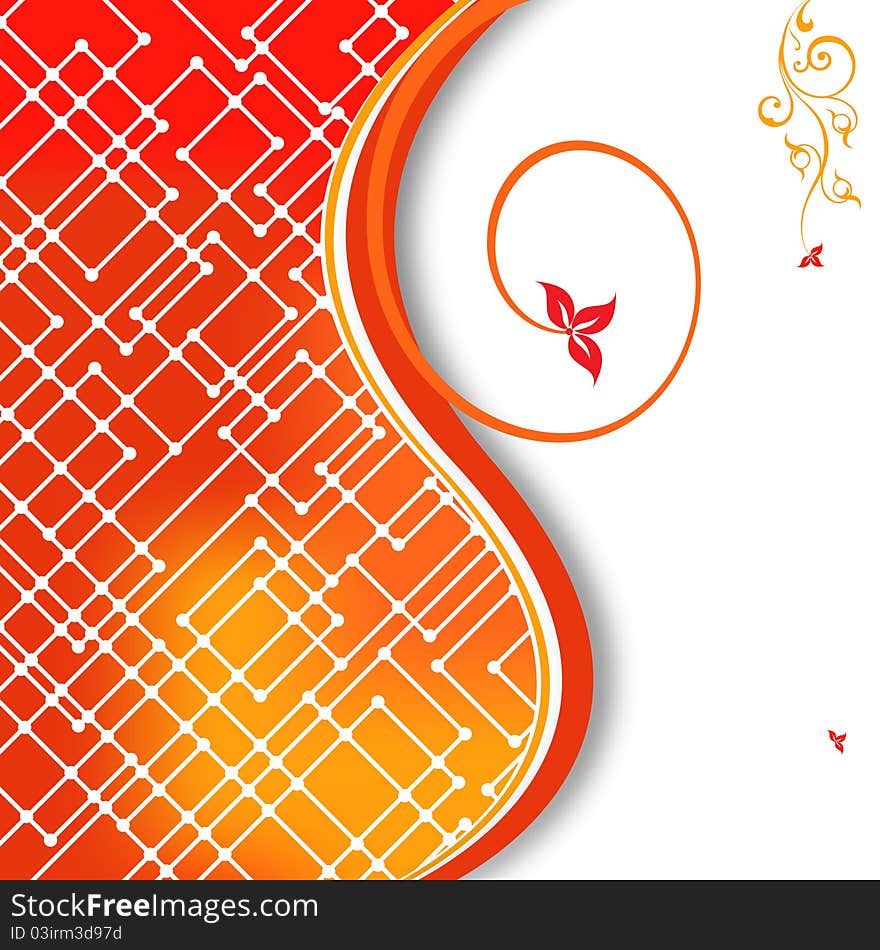 Abstract flower and mosaic vector