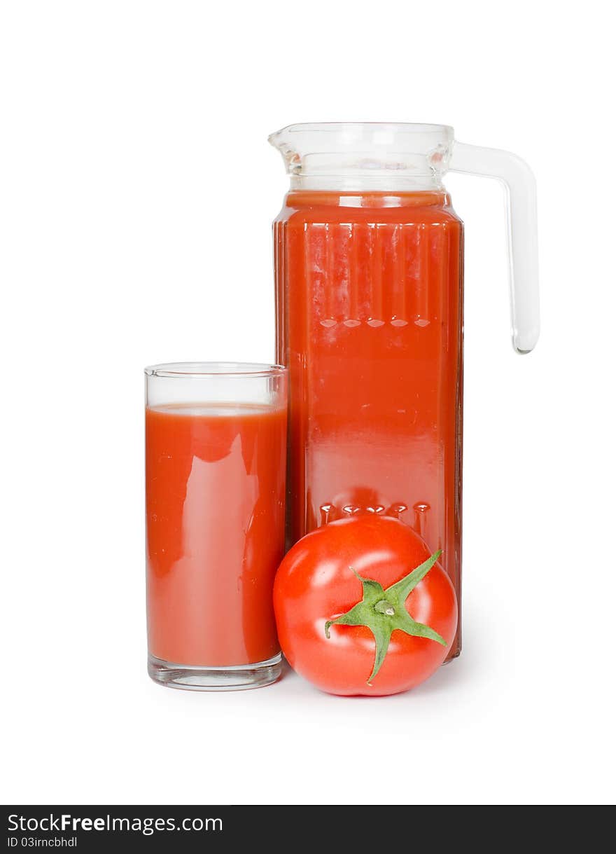 tomato juice  isolated on white