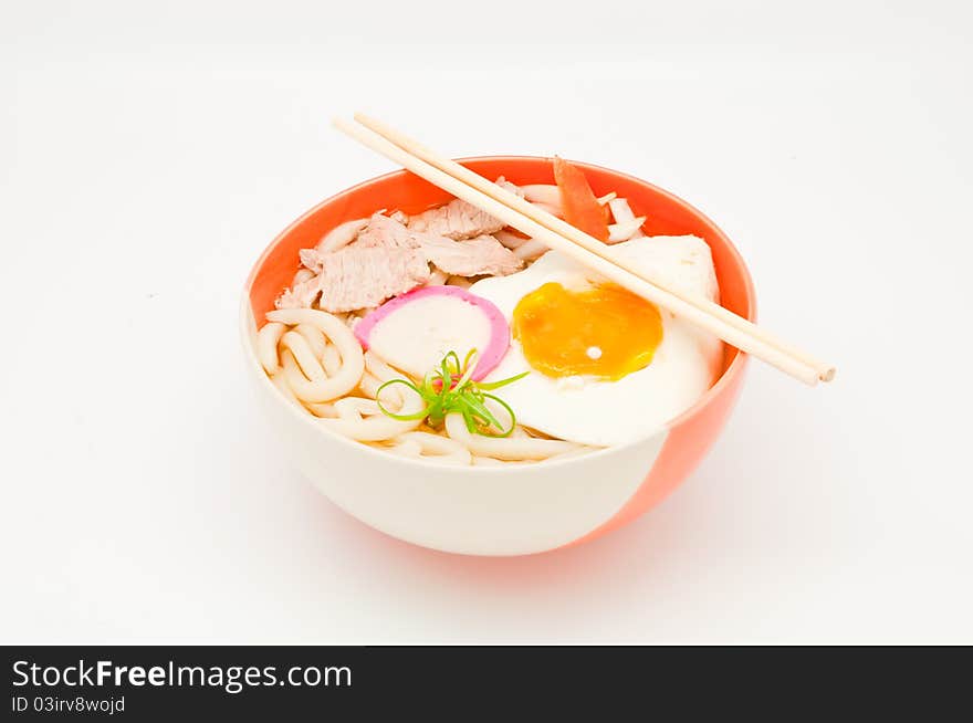 Japanese noodle on white background