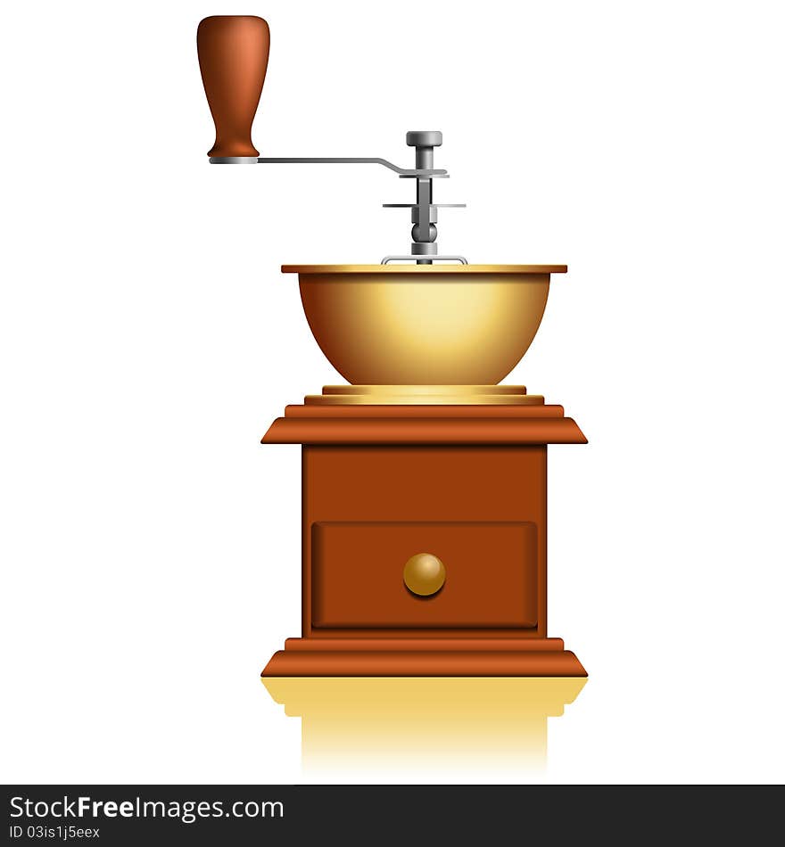 Layered vector illustration of Coffee Grinder with white background.