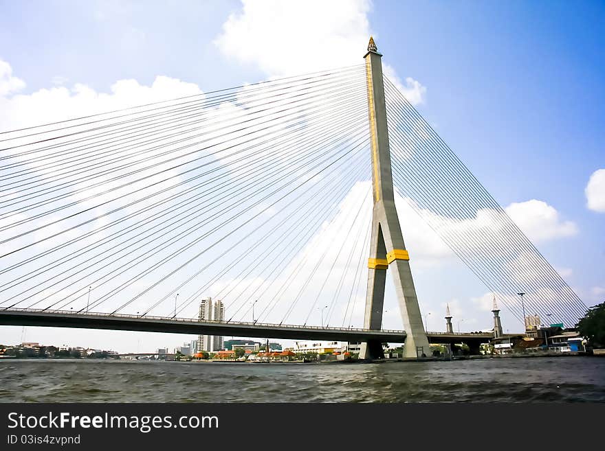 Rama 8 Bridge across the Mae Nam Chao Phraya Thai. Rama 8 Bridge across the Mae Nam Chao Phraya Thai.