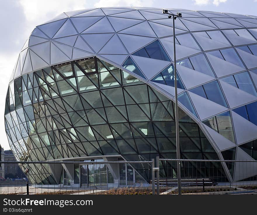 Modern building by Danube in Budapest