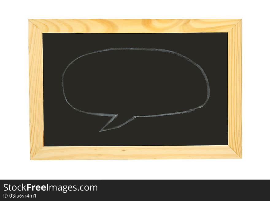 Blackboard with blank for any message isolated on white