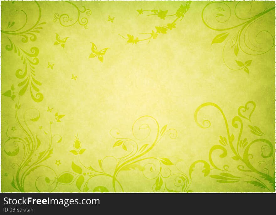 Abstract floral background with ornament. Abstract floral background with ornament