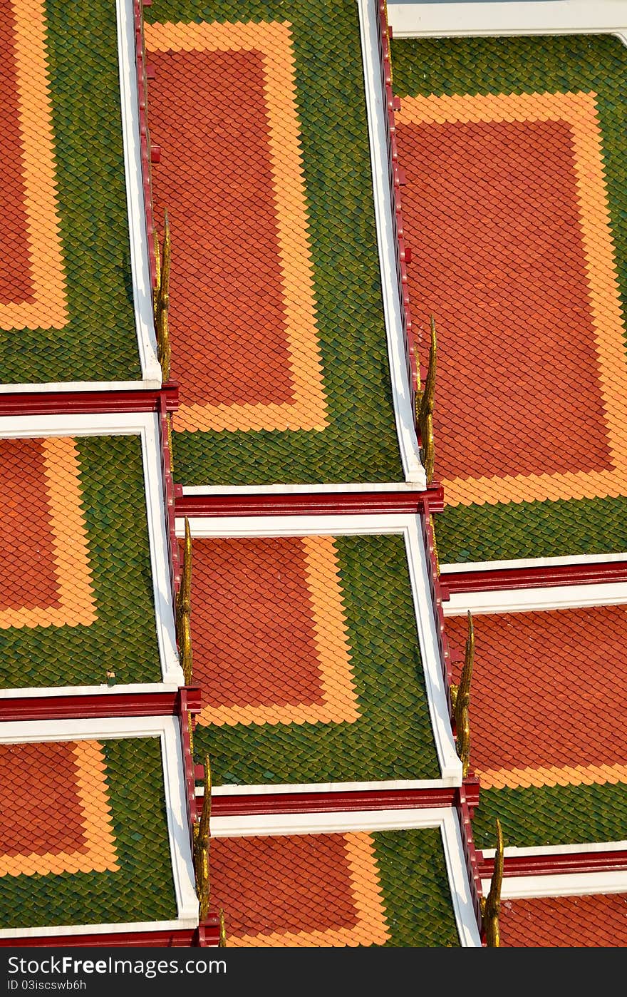 Roof tile of Wat Srakesa Rajavaramahavihara temple