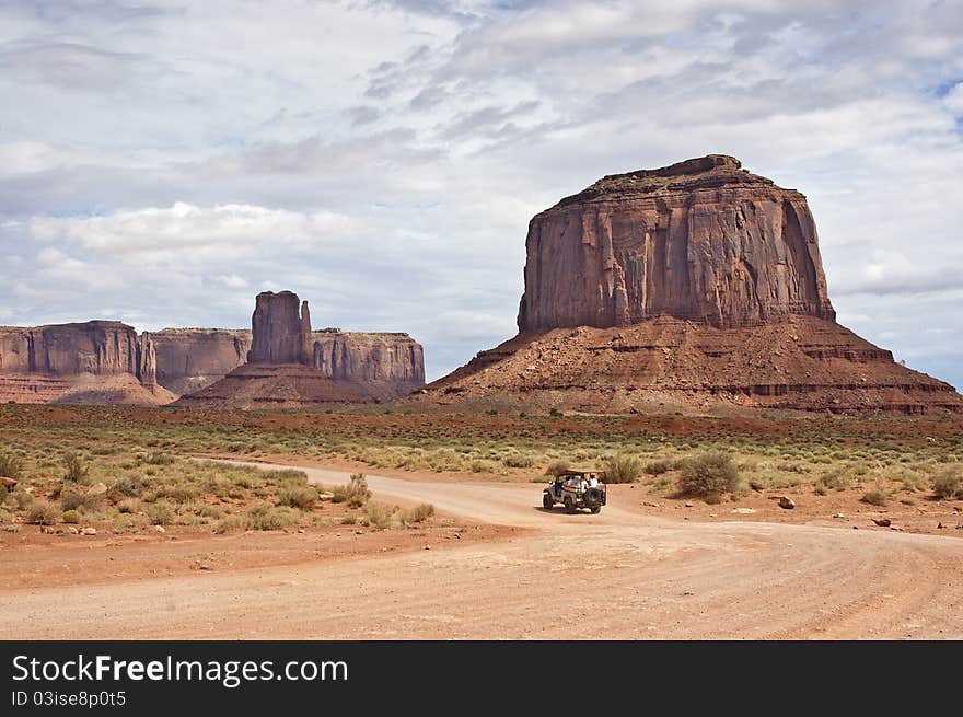 Visitors Touring Monument Valley