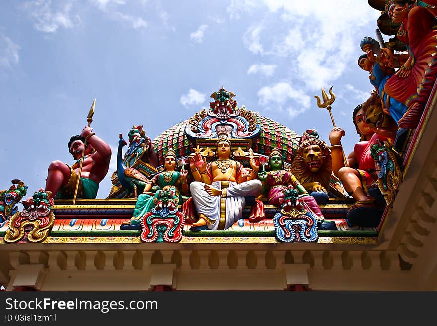 A details of a Hindu Temple in Singapore. A details of a Hindu Temple in Singapore.