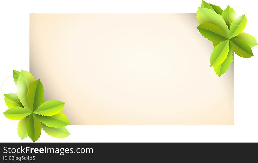 Card with green leaves