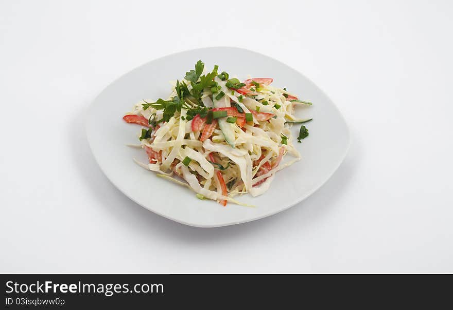 Salad photo on a plate. Salad photo on a plate