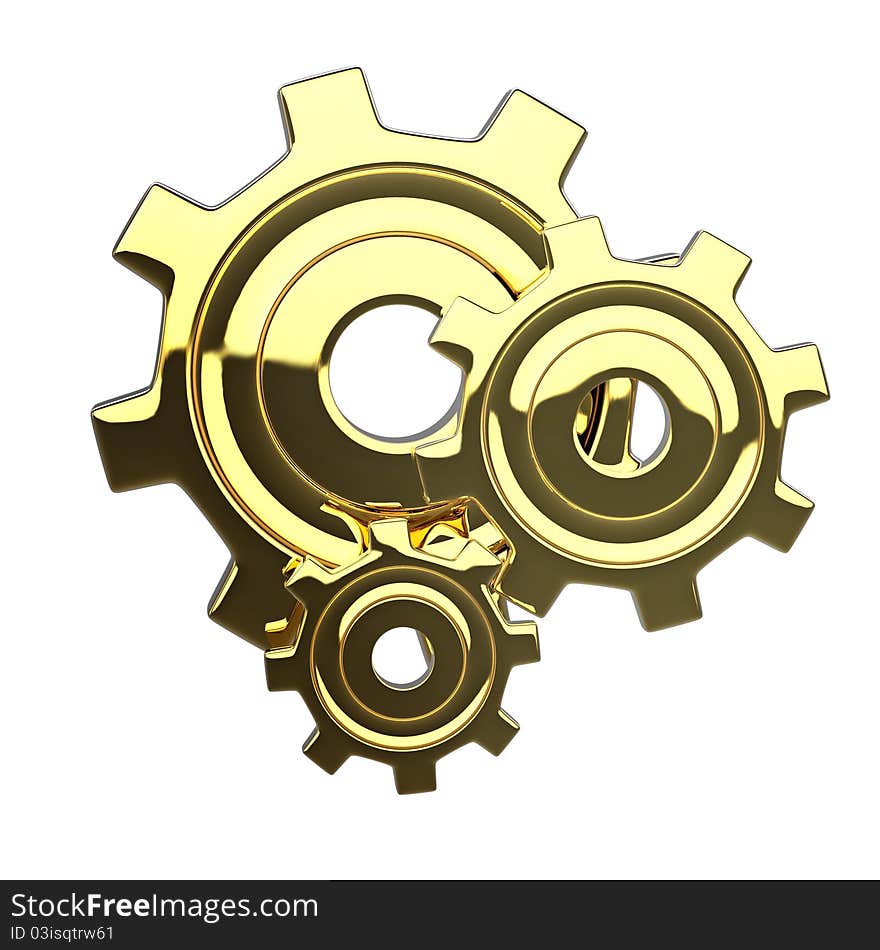 Golden 3D isoleted gears