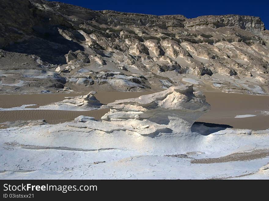 Scenery of the famous white desert in Egypt. Scenery of the famous white desert in Egypt