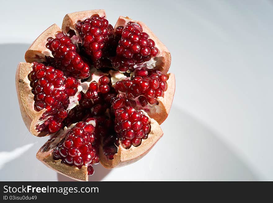 Pomegranate isolated on grey  background