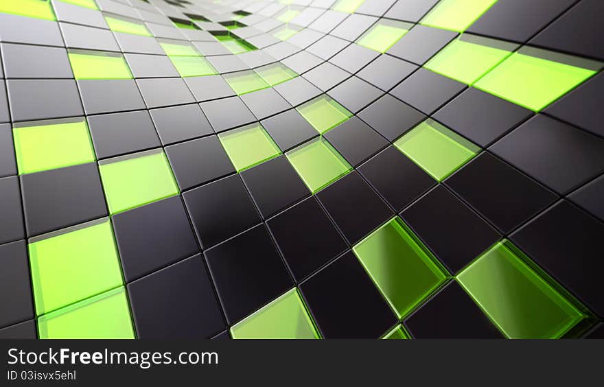 Black futuristic 3d plate abstraction with conceptual composition. Black futuristic 3d plate abstraction with conceptual composition