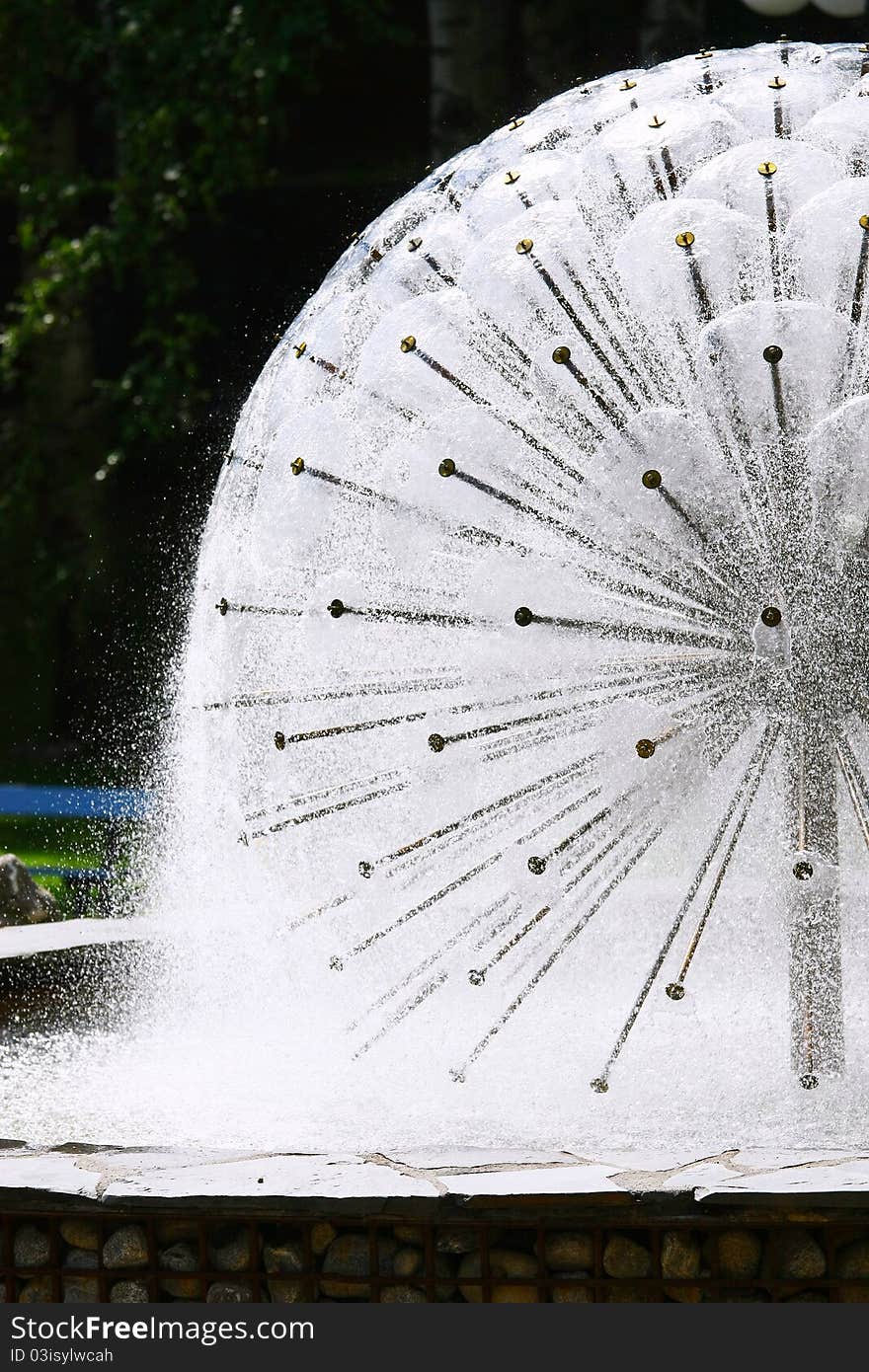 Spherical Fountain in the Park in Helsinki