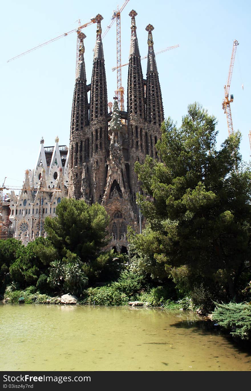 The sagrada familia basilica at barcelona