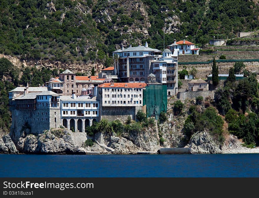 Grigoriou Monastery on Athos Peninsula, Mount Athos, Chalkidiki, Greece