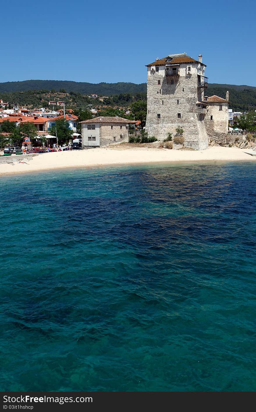 Phospfori tower in Ouranopolis, Athos Peninsula, Mount Athos, Chalkidiki, Greece