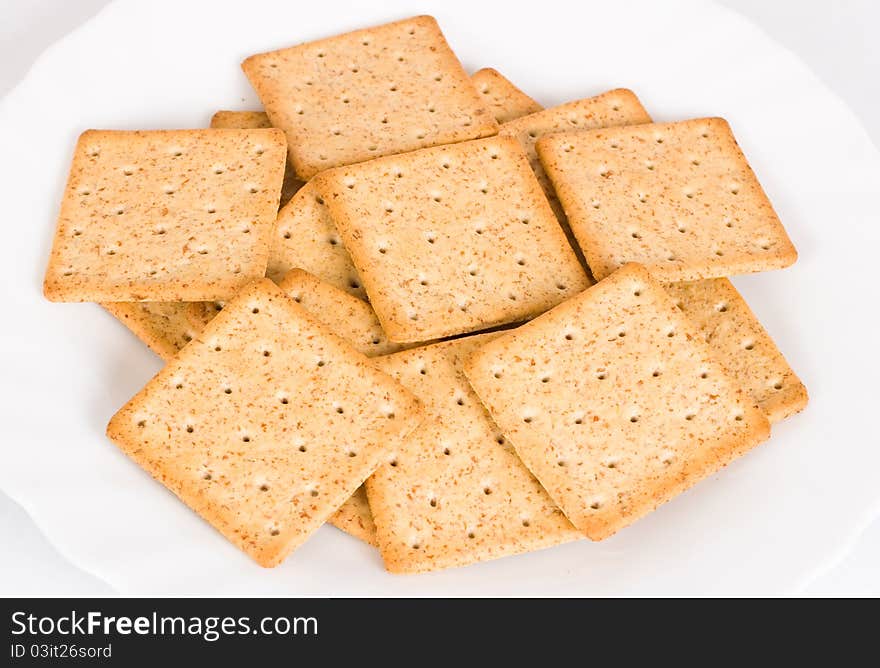 Cookies on plate On white background