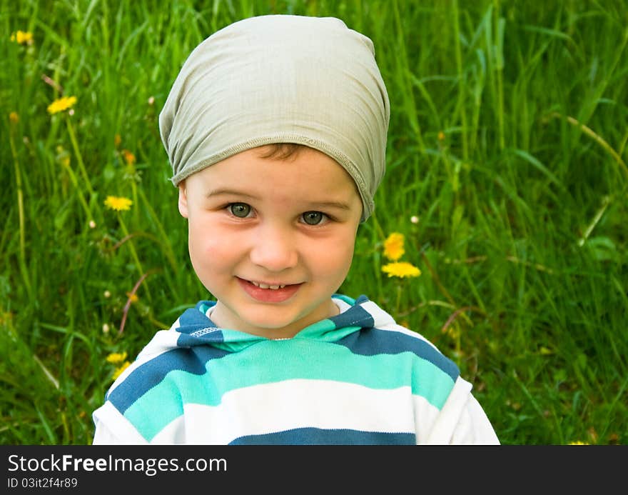 Portrait of a little boy in the park