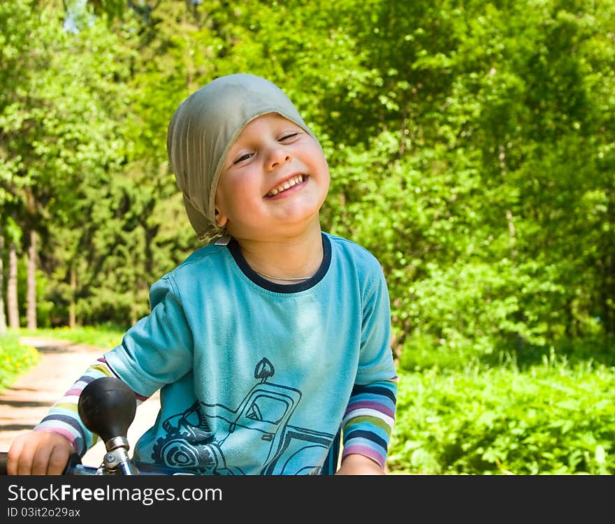 Little boy play in the park