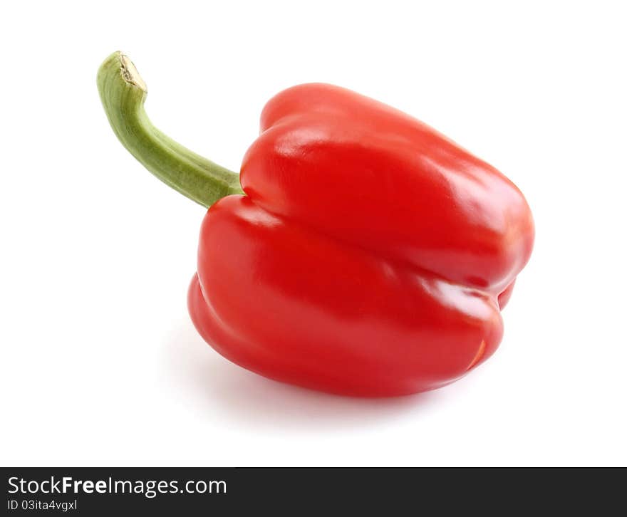 Bell ripe peppers on a white background. Bell ripe peppers on a white background