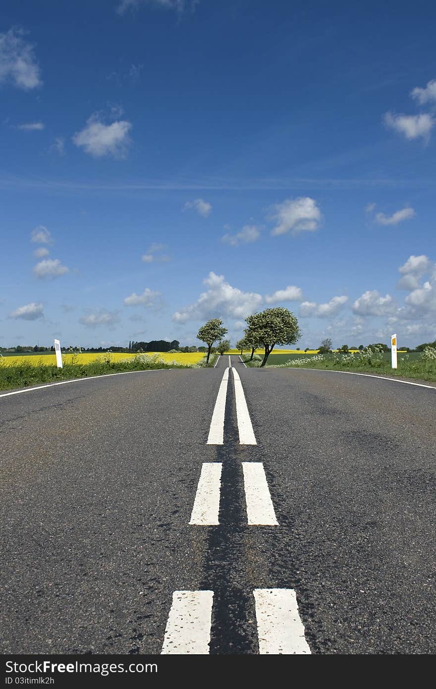 Road with marking in countryside. Road with marking in countryside