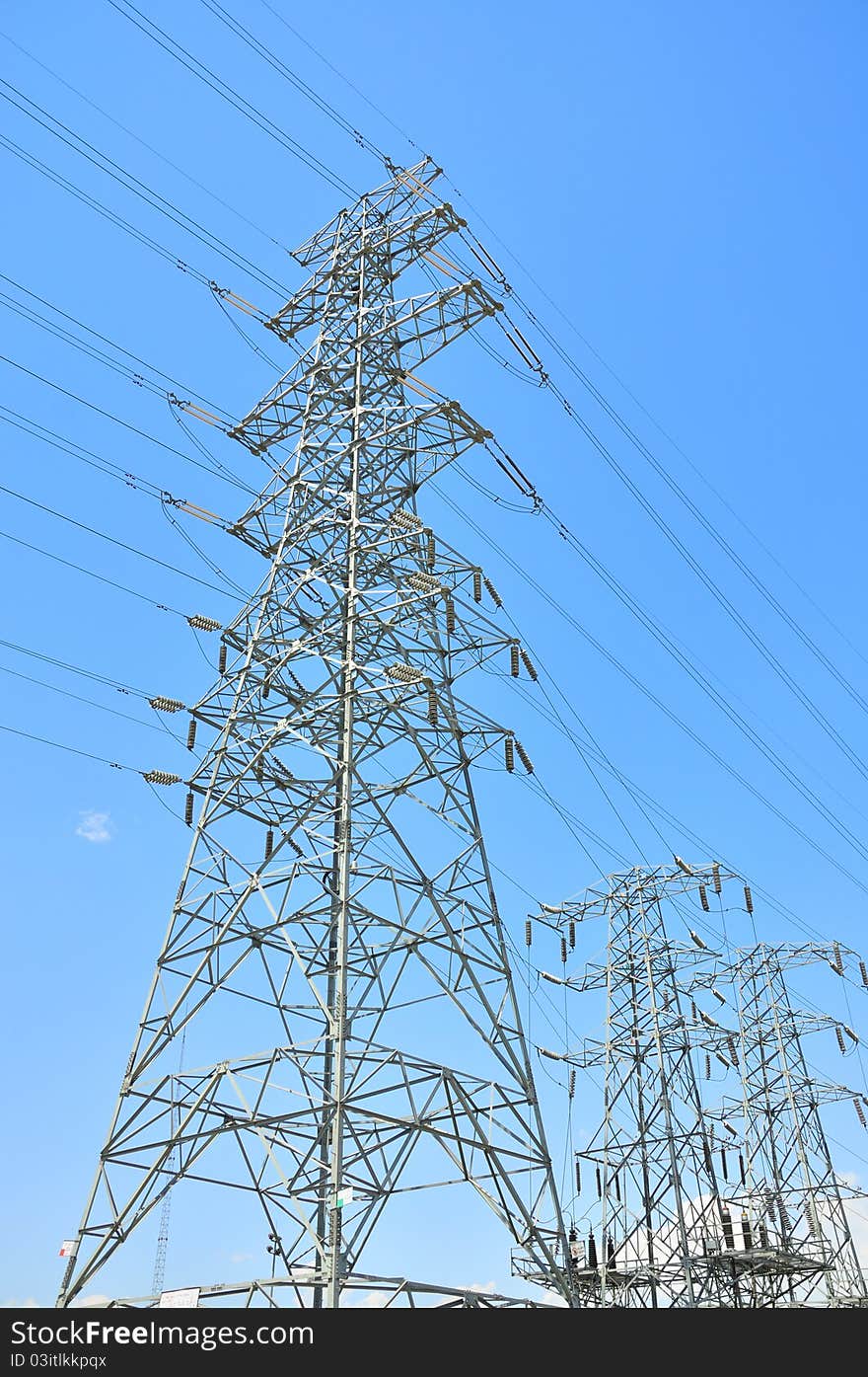 High-tension line and Transformer