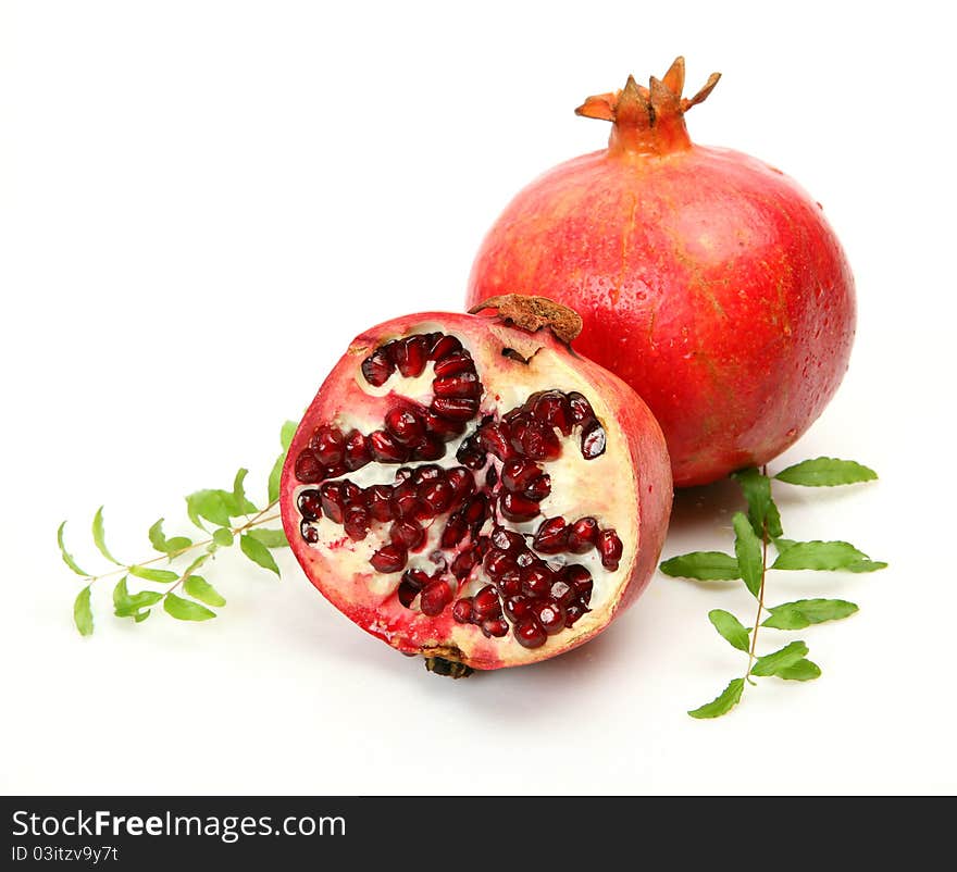 Fresh fruit on a white background