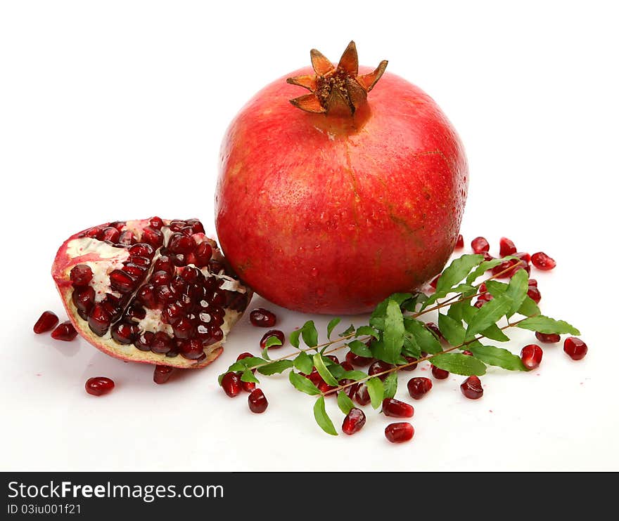 Fresh fruit on a white background