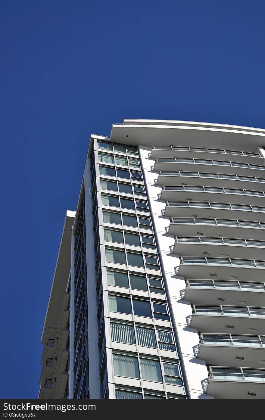 Detail of modern apartment building in Burnaby