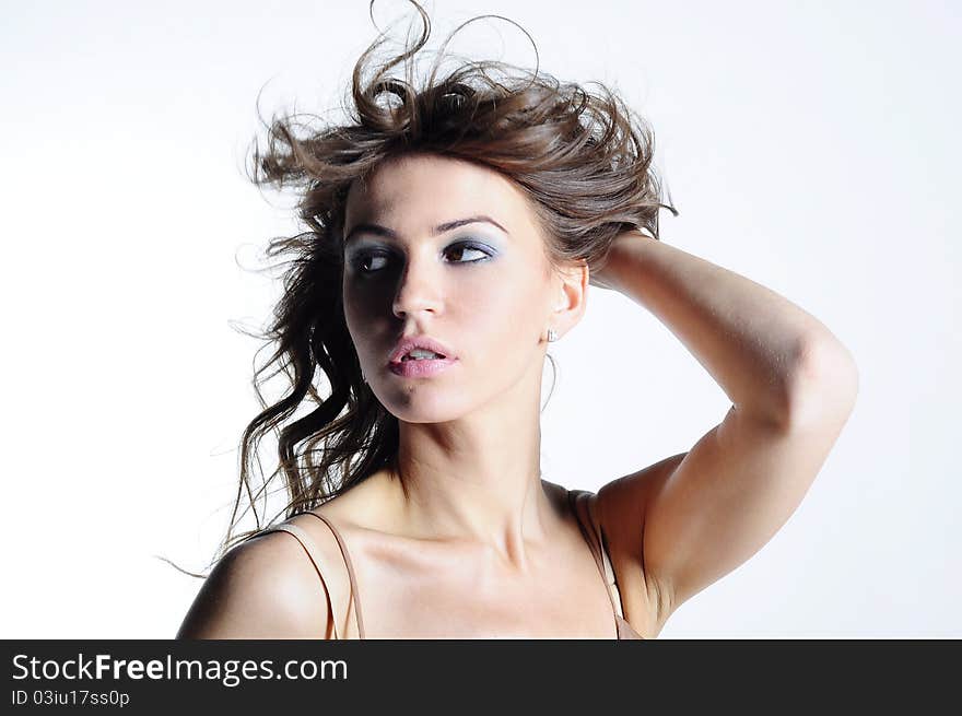 A young woman with long hair