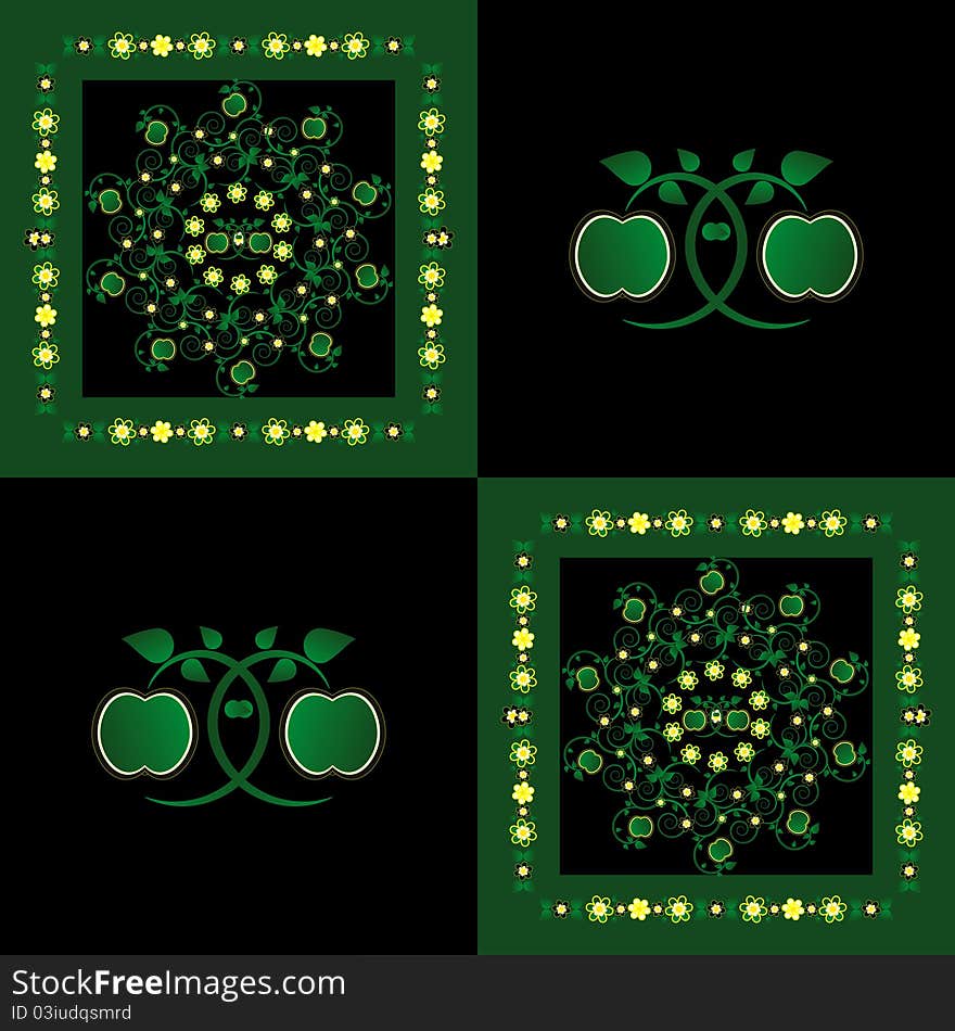 Pattern With Flower On Square Backgound