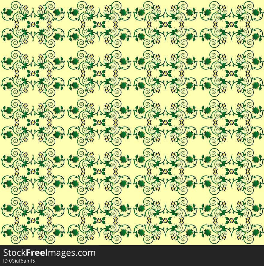 Pattern with curl and flower seamless texture. Pattern with curl and flower seamless texture