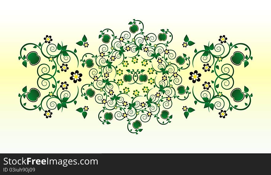 Horizontal ornament with flower and curl