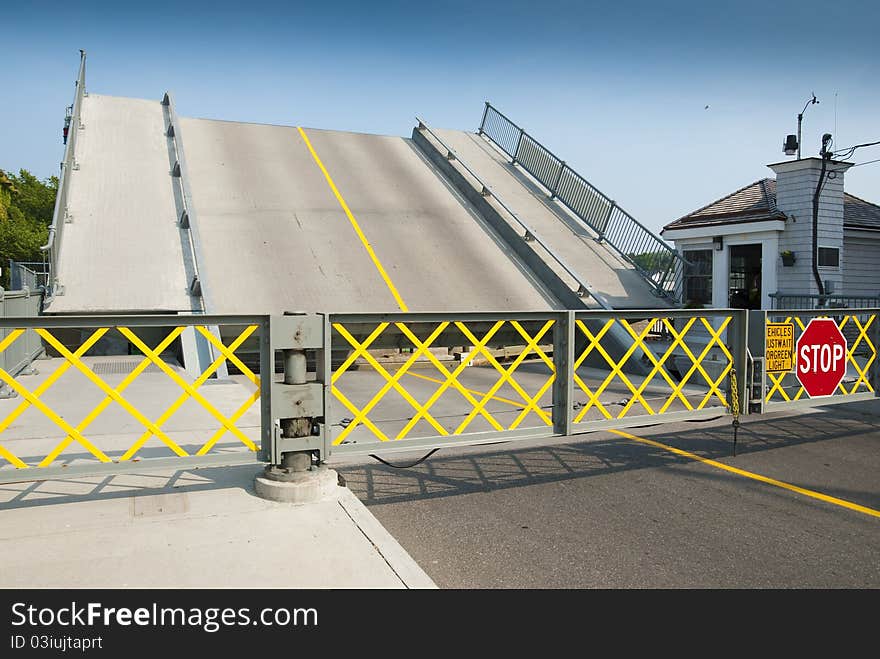 Drawbridge opening at small Cape Cod harbor